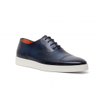 Santoni - Oxford Blue Leather Polished Mens Shoes 